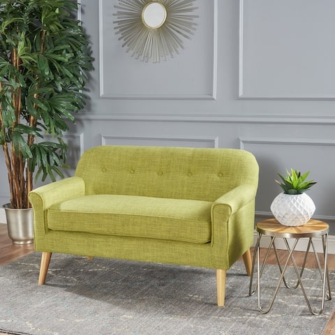 Mariah Mid-Century Fabric Loveseat by Christopher Knight Home