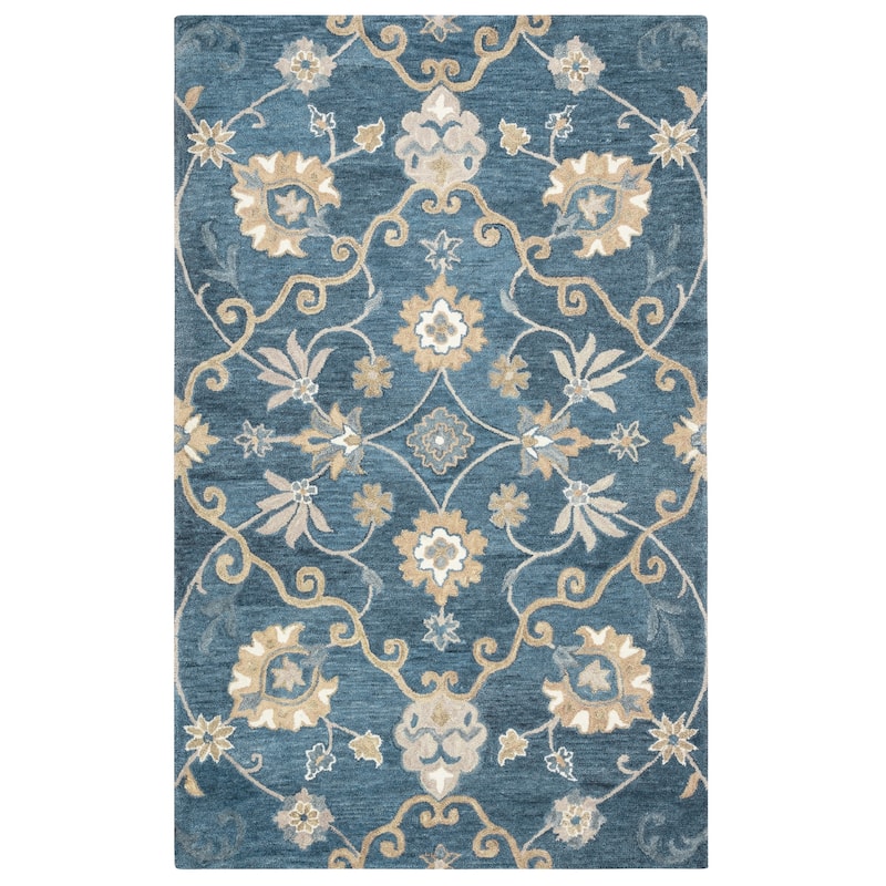 Alora Decor Napoli Hand-tufted Floral Scrollwork Wool Rug