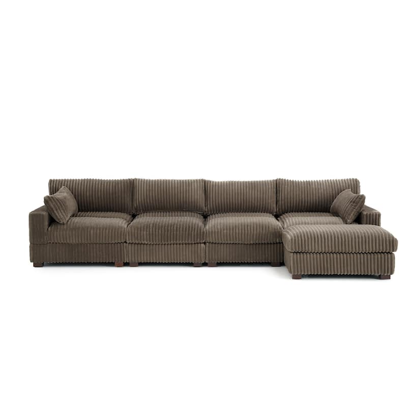 Oversized Plush Modular Sectional Sofa Couch with Ottoman
