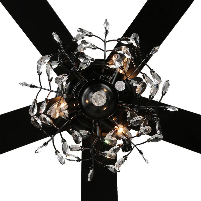 CurveCurio 52-In Classic Ceiling Fan with Light, Brach Shaped Light Shade, Remote Control and Pull Chain Control