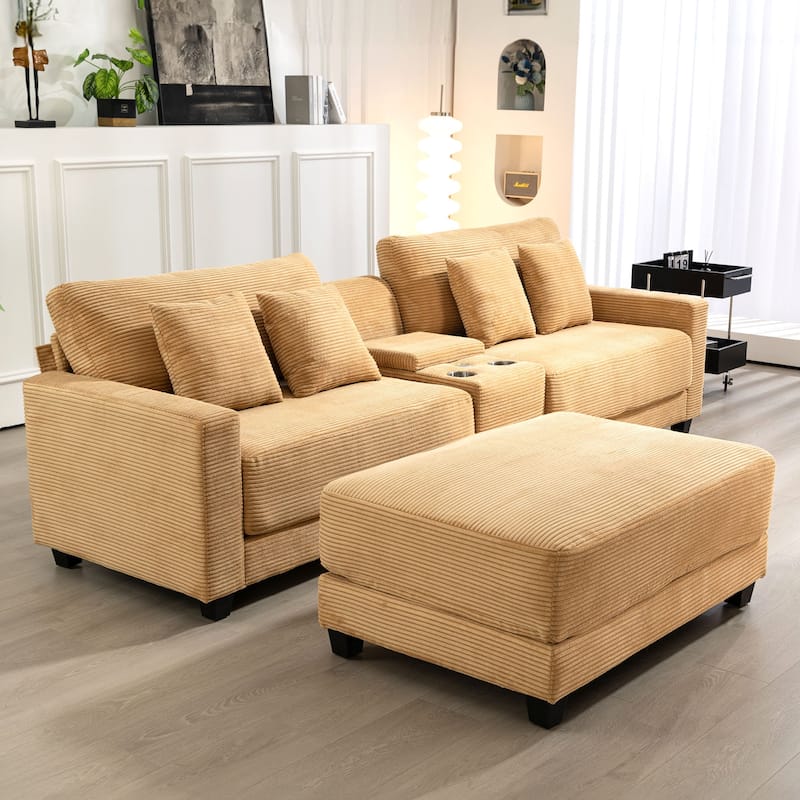 The Contemporary Oversized Corduroy Ottoman