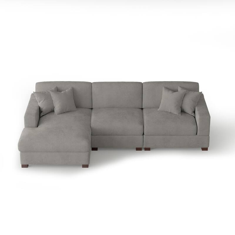 Oversized Modern Chenille Modular Sectional Sofa with Chaise