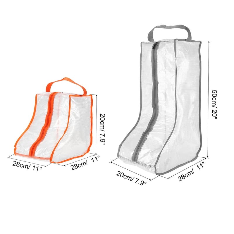 2pcs Boots Storage Bag, Dust Proof Tall / Short Boots Carry Bags - Gray, Orange