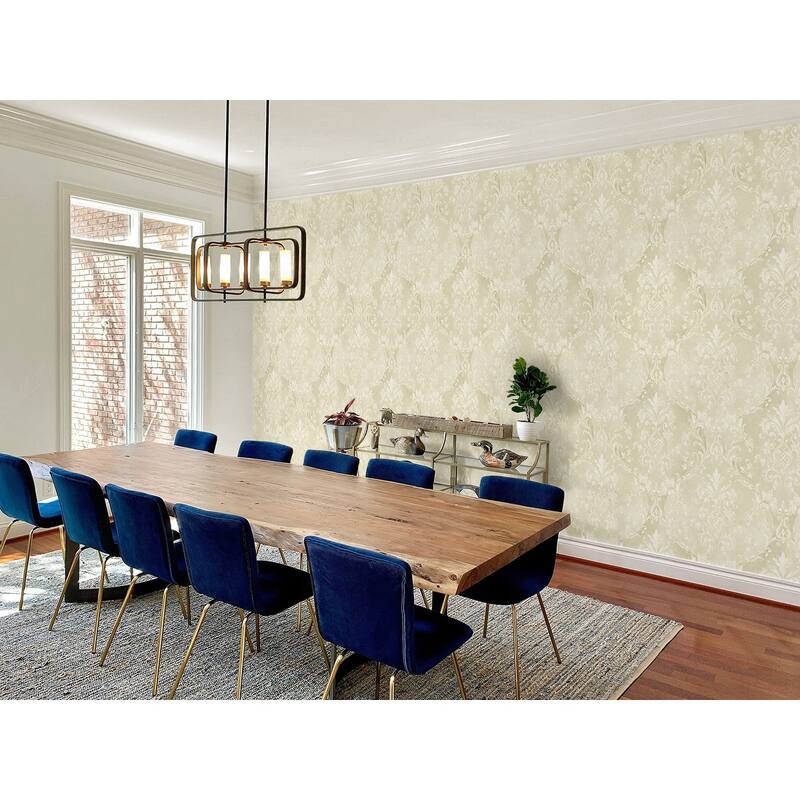 Seabrook Designs Capriana Scroll Trellis Unpasted Wallpaper