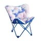 preview thumbnail 1 of 8, Urban Shop Soft Folding Butterfly Chair With Holographic Trim Blue