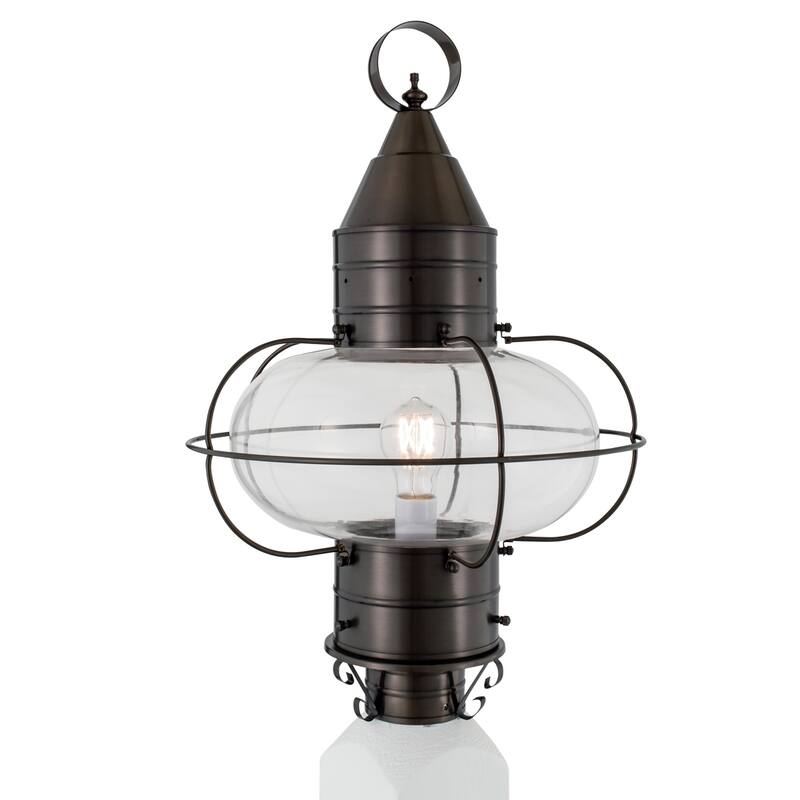 Elk Home Classic Onion Outdoor Post Light - Gun Metal with Clear Glass