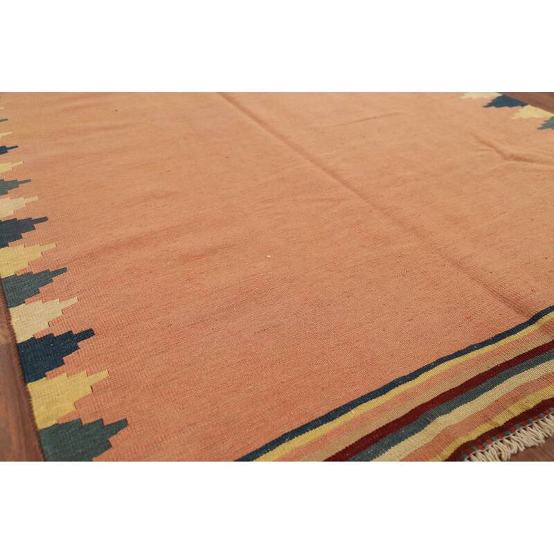 Kilim Qashqai Nomadic Persian Vintage Rug Hand-Woven Wool Carpet - 5'3"x 7'11"
