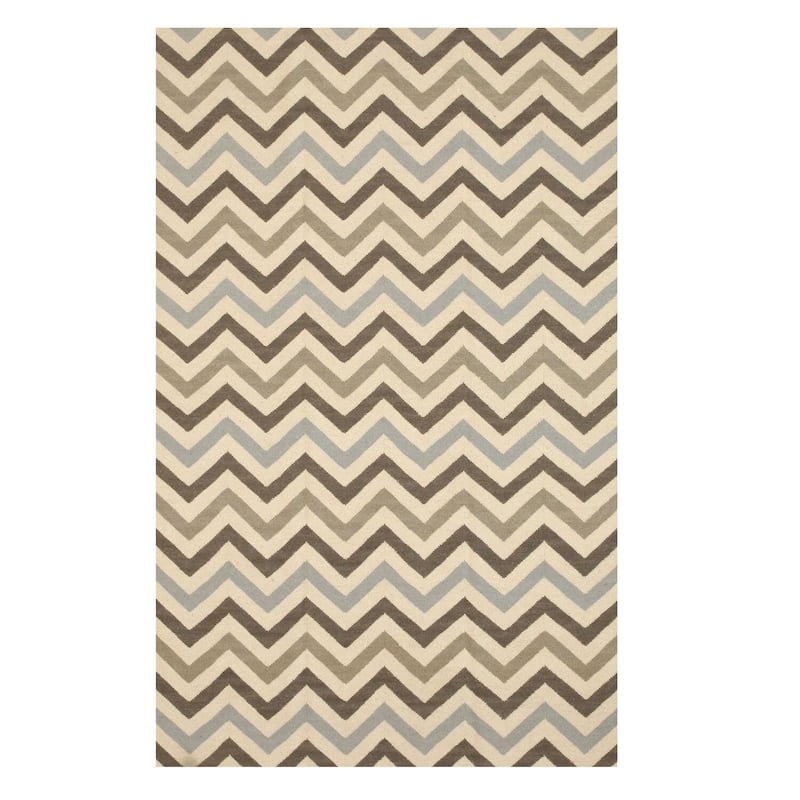 Multicolored Wool Flatweave Reversible Chevron Rug 12x15 - Bold Geometric Pattern with Vibrant Modern Accents - N/A