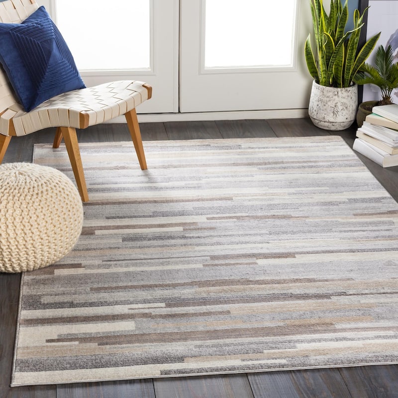 Livabliss Roma Minimalist Medallion Area Rug - Grey - 7'10" x 7'10" Round
