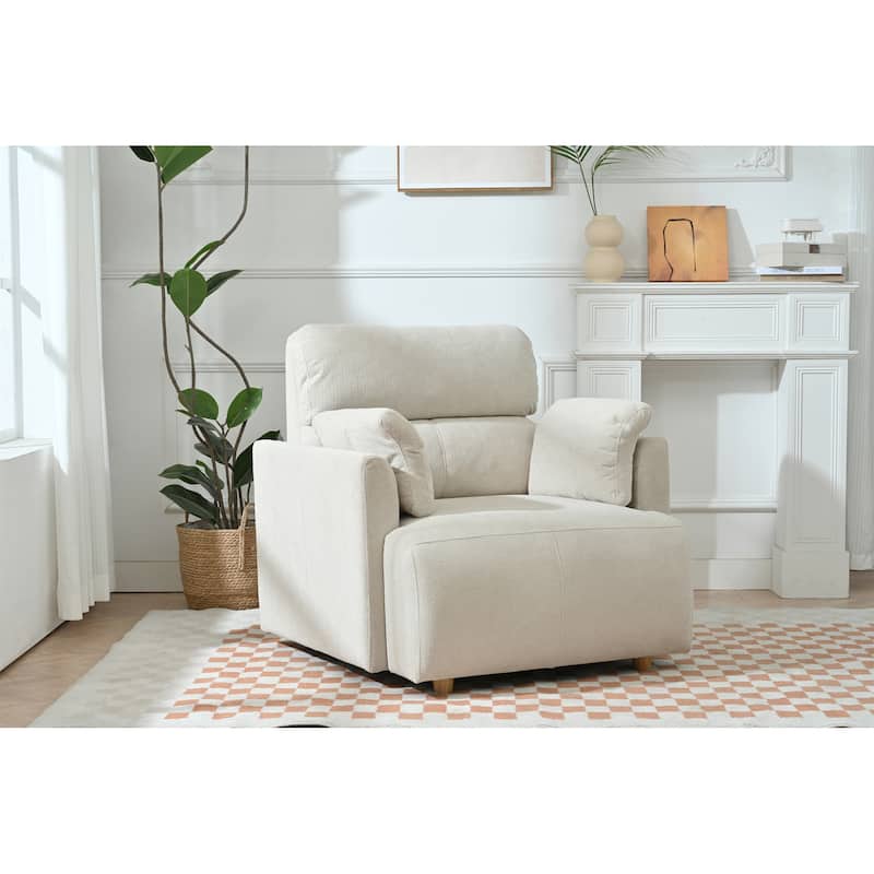 Modern Oversized Chair Accent Chair with Storage Ottoman, Reading Chair Deep Seat Sofa Couch Lounge Chair