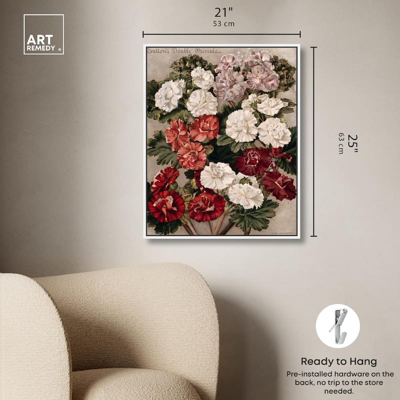 Flowered Primulas Canvas by Art Remedy