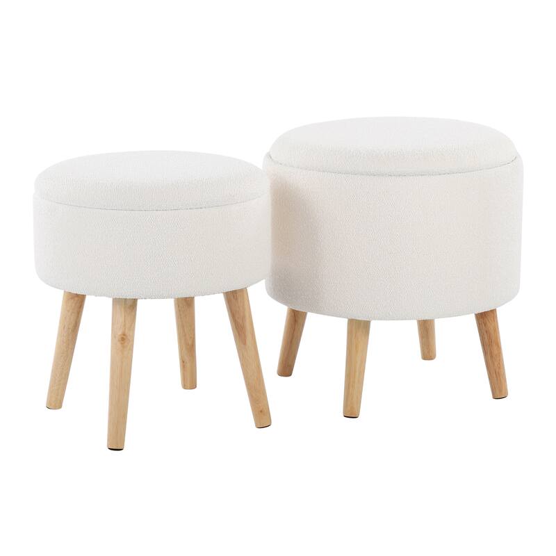 Carson Carrington Astrid Storage Ottoman with Matching Stool