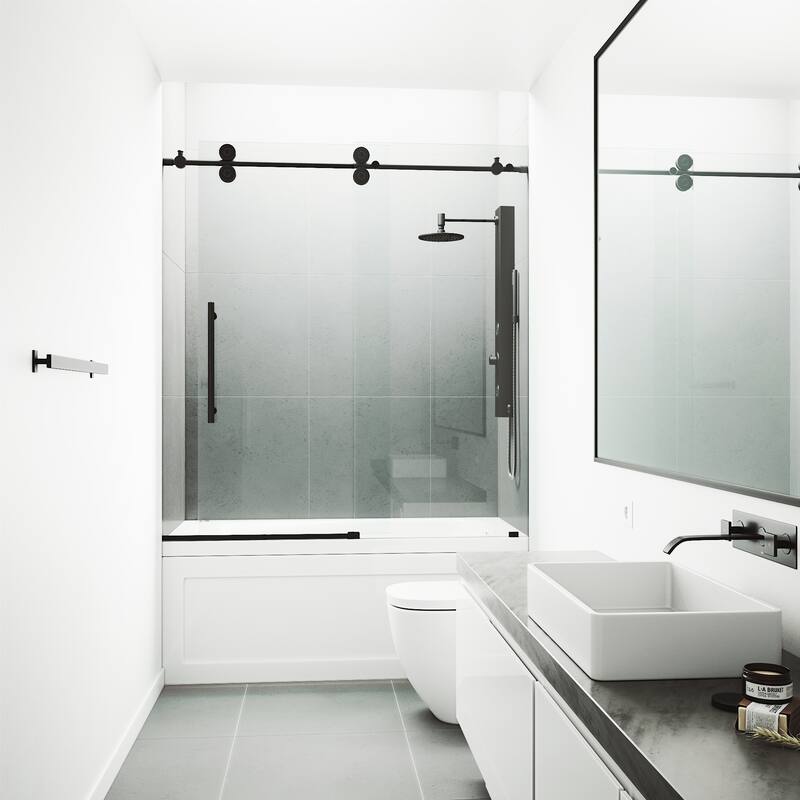 VIGO Elan 56" to 60" W x 66" H Frameless Sliding Tub Door