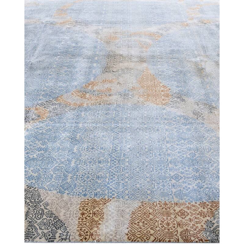 Ikat One-of-a-Kind Hand-Knotted Area Rug, Blue - 8' 1" x 10' 3"