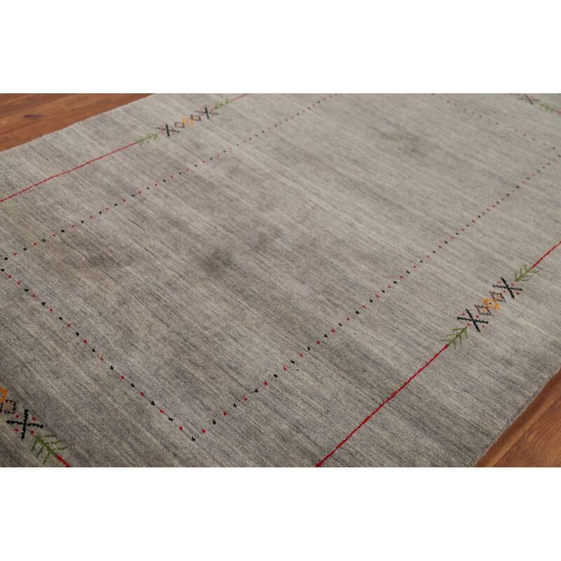 Striped Gabbeh Oriental Area Rug Handmade Contemporary Wool Carpet - 5'1"x 7'10"
