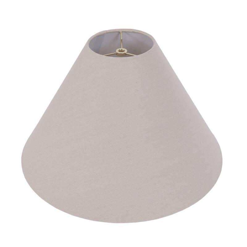 Painted Ceramic Accent Table Lamp with Cone Linen Shade