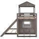 preview thumbnail 9 of 25, Twin over Full Wooden House Loft Bed with Ladder, Slide, and Guardrails on Top Bunk, Playhouse & Farmhouse Design