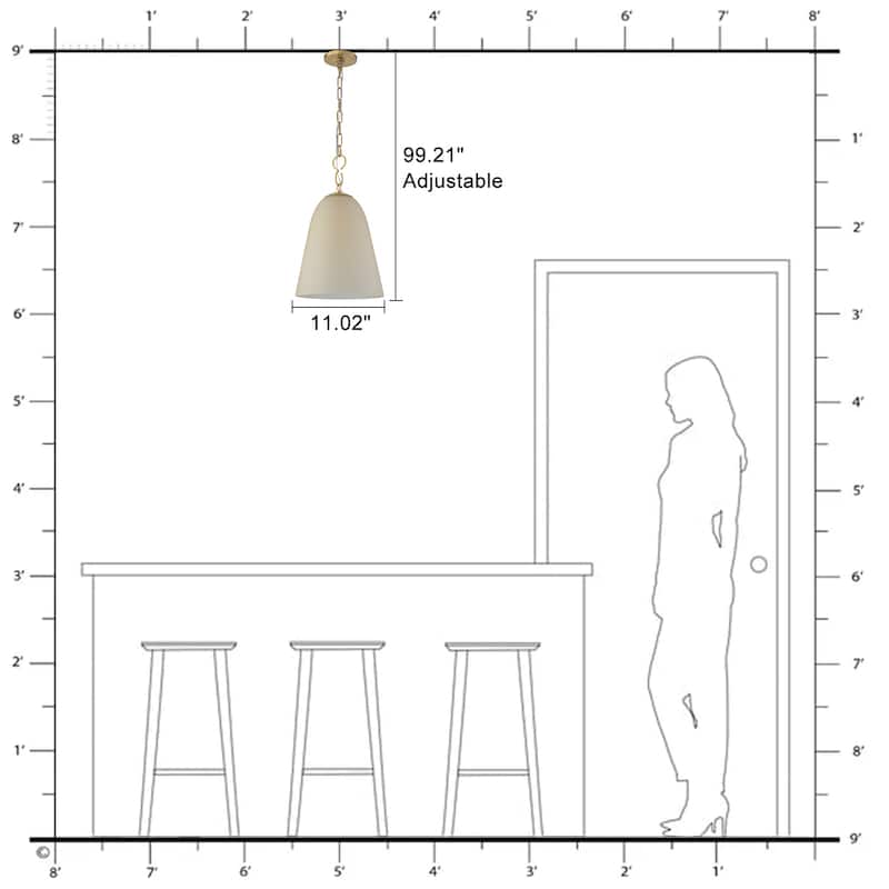 Modern Champagne Bell Pendant Light Lighting for Kitchen Island