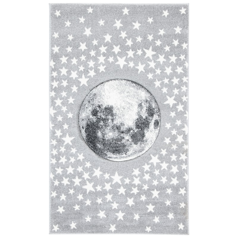 SAFAVIEH Carousel Kids Atsumi Moon Rug - 2'3" x 4' - Light Grey/White