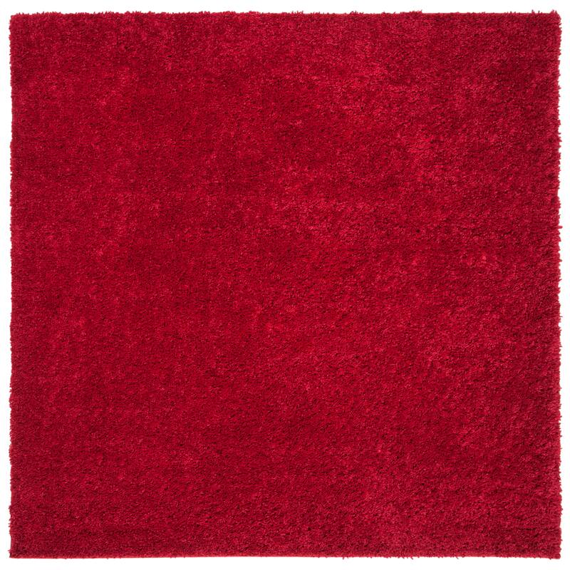 SAFAVIEH August Shag Solid 1.2-inch Thick Area Rug - 9' Square - Red