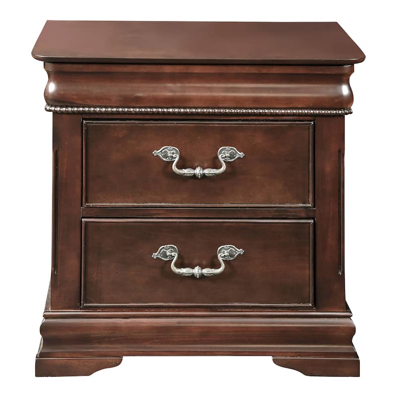 Diva Traditional Cherry Solid Wood 2-Drawer Nightstand by Furniture of America