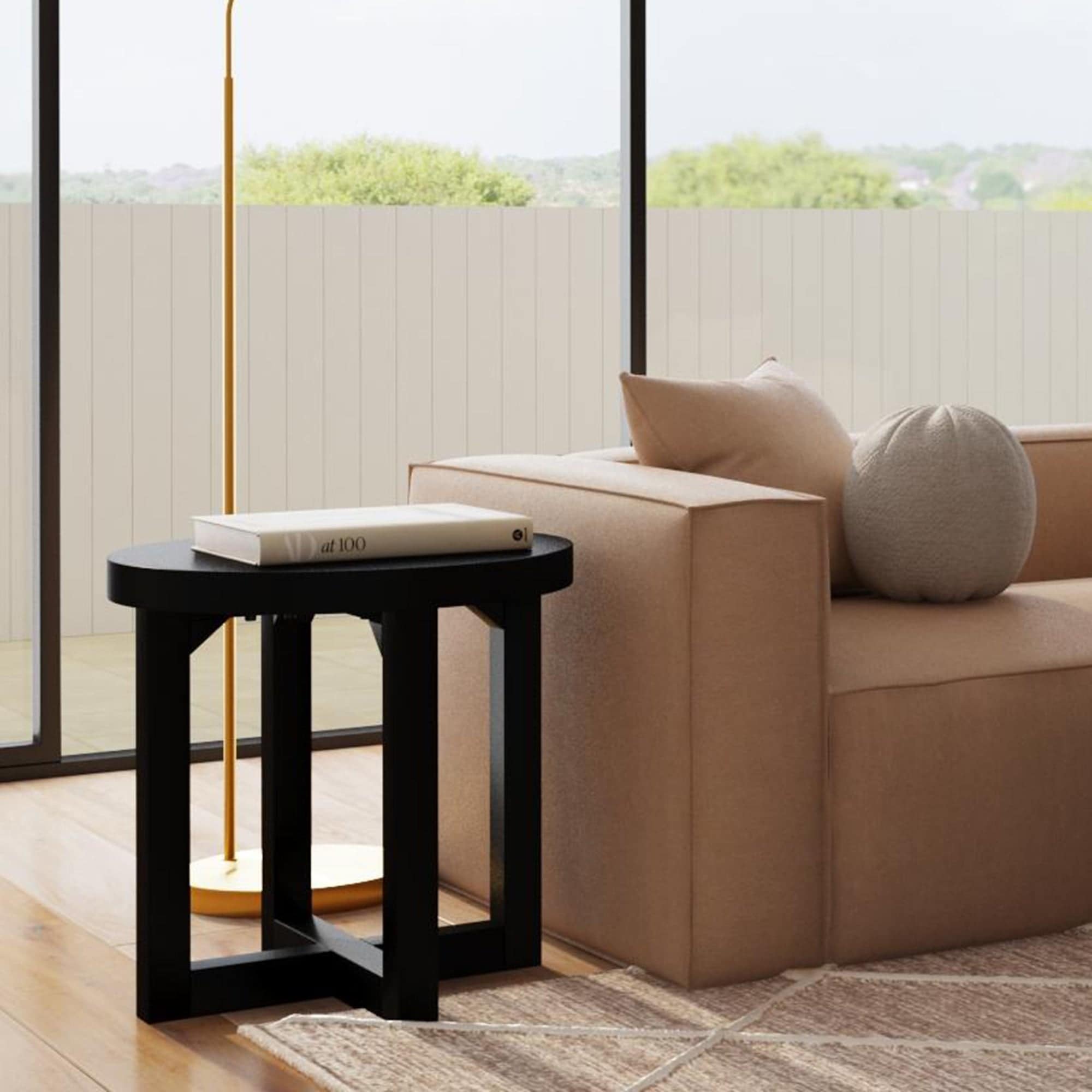 Christie Wood Round Side Table by East at Main - 22x22x22
