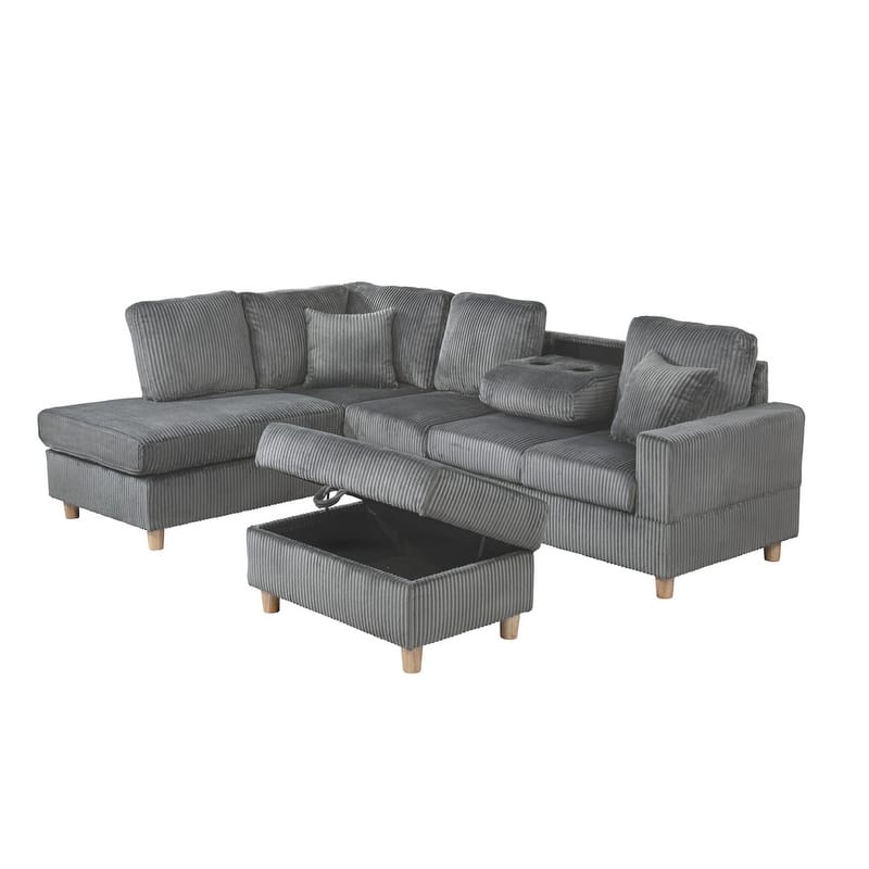 Best Quality Furniture 3-Piece Sectional - 7'9" x 10'6"