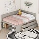 preview thumbnail 12 of 31, Full Size Daybed with Drawers and Shelves Storage Bed Frame Gray