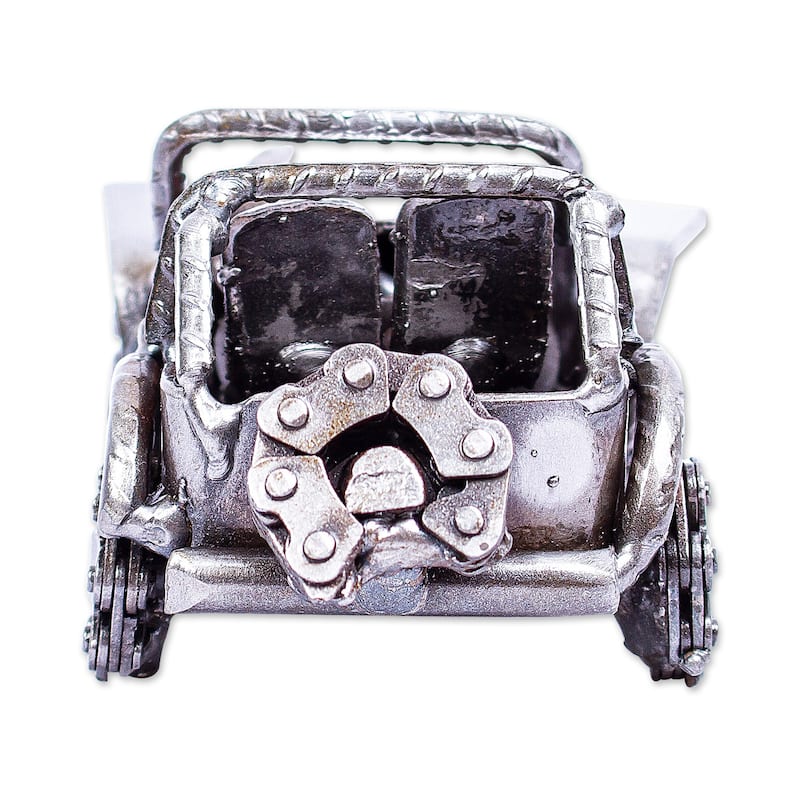 Novica Handmade Mini Rustic Jeep Recycled Auto Parts Figurine