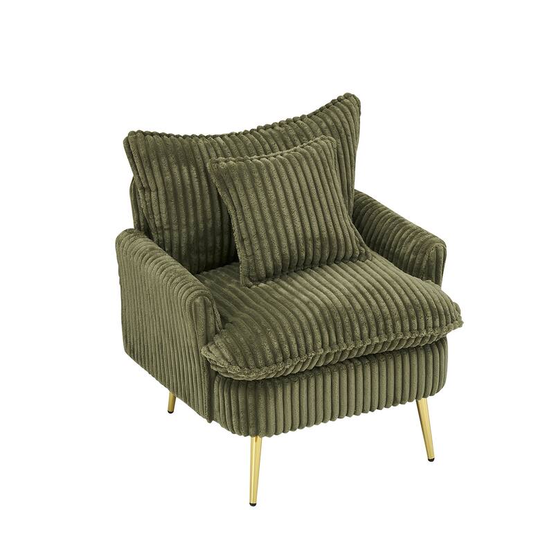 30" corduroy fabric luxurious single chair for living room