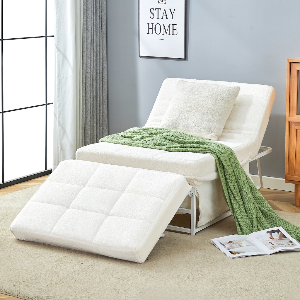 4 in 1 Multi-Function Folding Ottoman Sleeper Bed Adjustable Backrest for Living Room