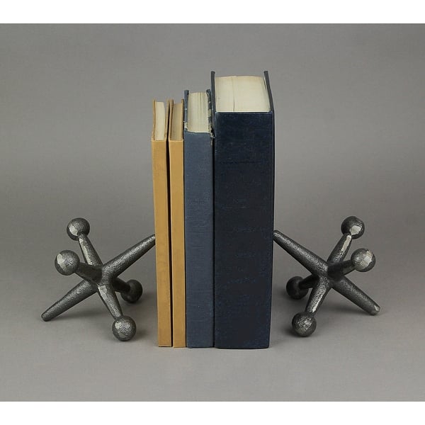 Zeckos Cast Iron Giant Jack Bookends Or Door Stops (Set Of 2) - 3.75 X 4.75 X 4.5 inches