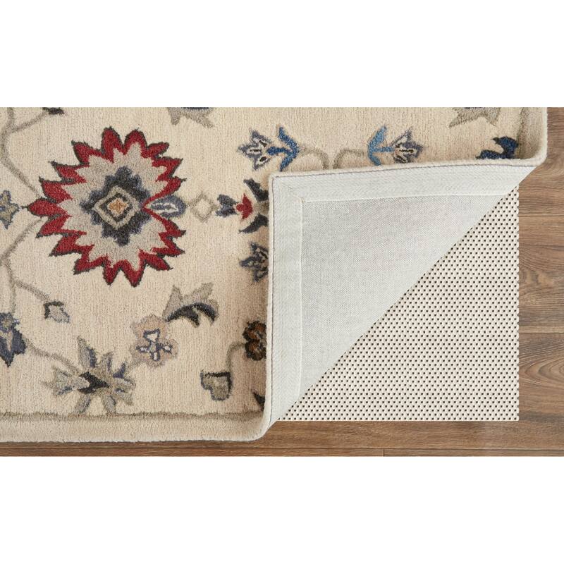 Ornamental Geometric Floral Ivory Persian Transitional Rug