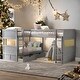 preview thumbnail 1 of 20, Modern Twin Size Bunk Bed With A Loft Bed Attached,With Two Drawers,For 3 Persons for Bedroom Grey