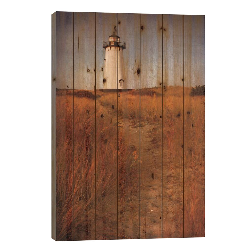 To the Harbor Light Print On Wood by Katherine Gendreau - Multi-Color