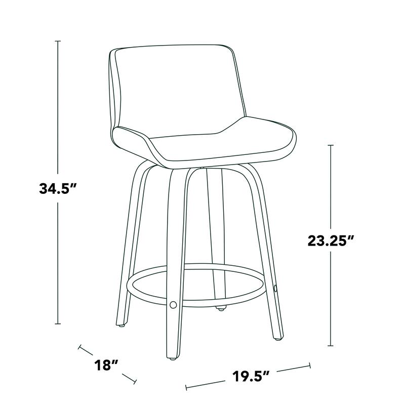 Santi Upholstered 24" Fixed-Height Counter Stool - Set of 2
