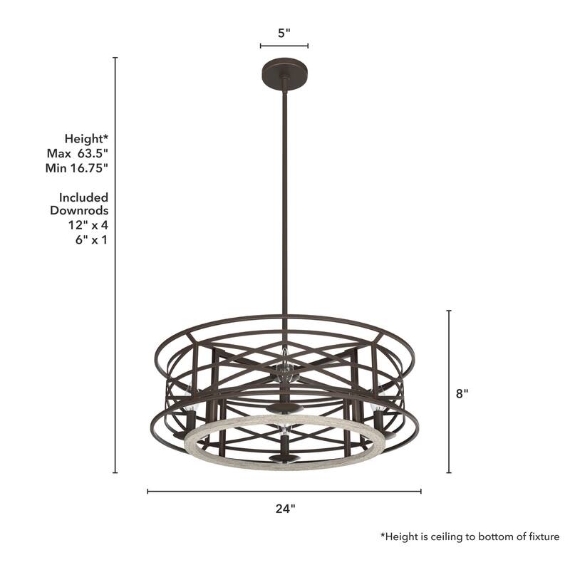 Hunter Langwood 4-Light Round Chandelier - Dining Room, Entry - Modern Farmhouse, Contemporary, Transitional