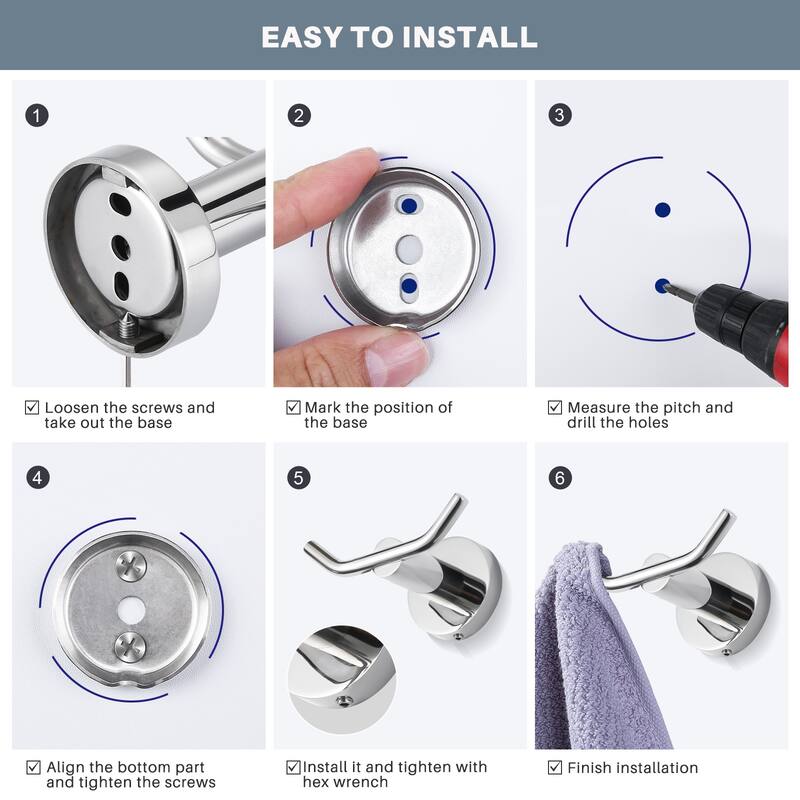 Knob-Hook Double Robe/Towel Hook in Brushed Nickel