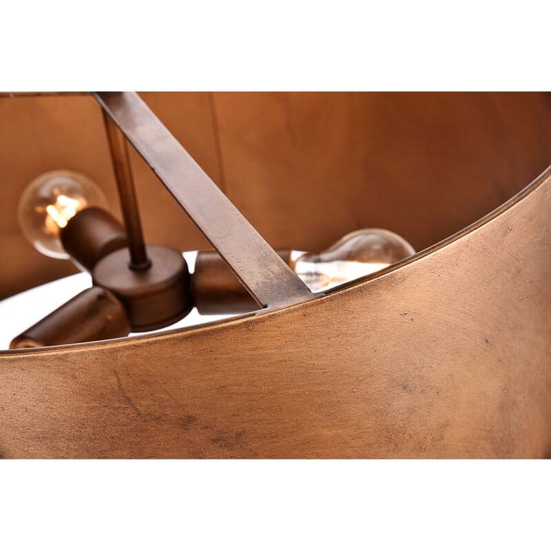 Elegant Lighting Miro 3 Light 20" Pendant with Metal Drum Shade
