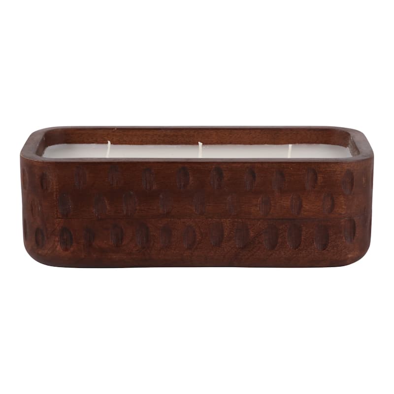 Decorative Vanilla Scented Mango Wood Candle - 10", Brown - 9.5"