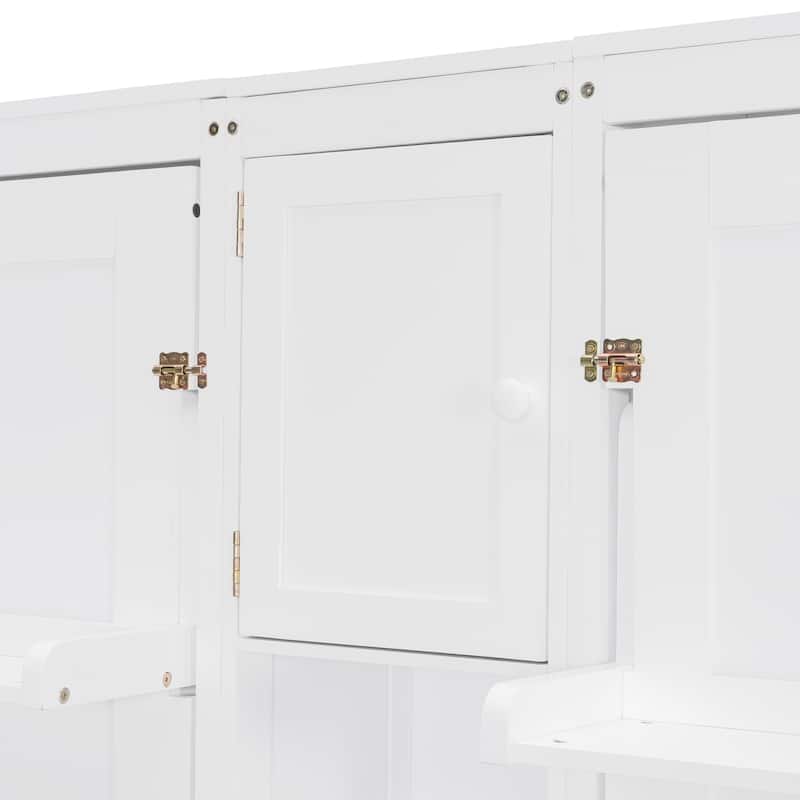 Space-Saving Dual Twin Murphy Bed System with Built-In Cabinets and Shelves by Harper&Bright Designs