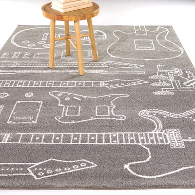 Mod-Tod Rocker Kids Guitar Area Rug