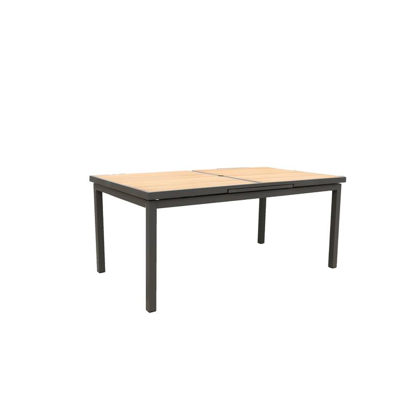 Galliano Dark Gray 9-Piece Aluminum Dining Set - N/A