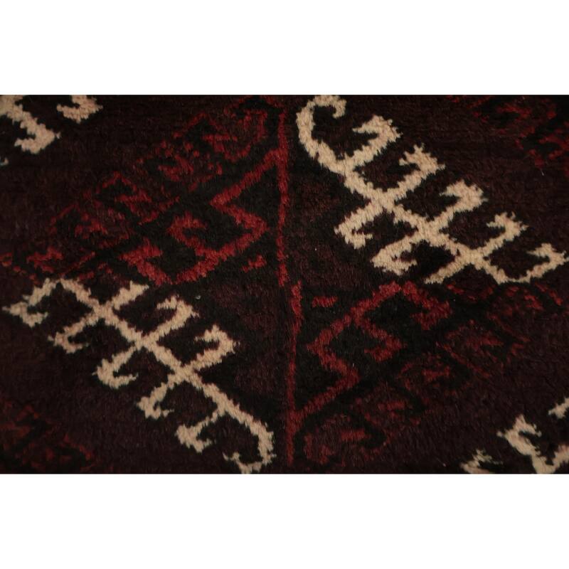 Hand Knotted Oriental 100% Wool Carpet Traditional All-Over Red Turkoman Area Rug - 10' 10'' X 7' 9''