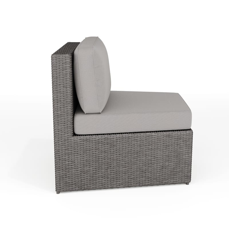 Martha Stewart Rattan Modular Patio Curved Sectional Seat - 33"W x 31"D x 30"H