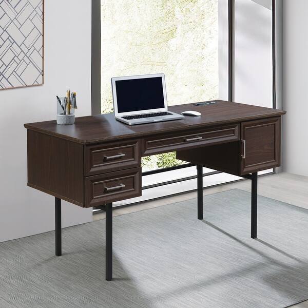 Jefferson Executive Desk with Power - Overstock - 35889006