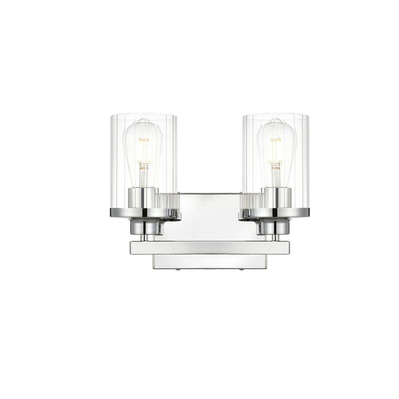 Silvia 1 Light Black and Clear Bath Sconce - 12 - Chrome