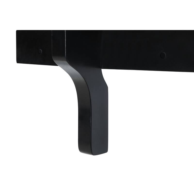 Hathaway Wall-Mounted Game Room Pub Table with Billiard Pool Cue Rests - Black Finish