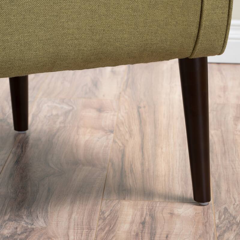 Fabric Modern Club Chair with Button-Tufted Back and Birch Wood Legs