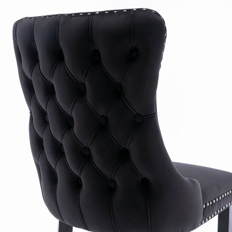Set of 2 Modern Upholstered Accent Armless Tufted Dining Chairs
